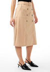 Y.A.S Trench Button A-Line Midi Skirt, Ginger Root