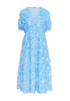 Y.A.S Pazylla Feathered A Line Midi Dress, Alaskan Blue