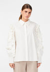 Y.A.S Frima Frill Trim Sleeve Cotton Blouse, Star White