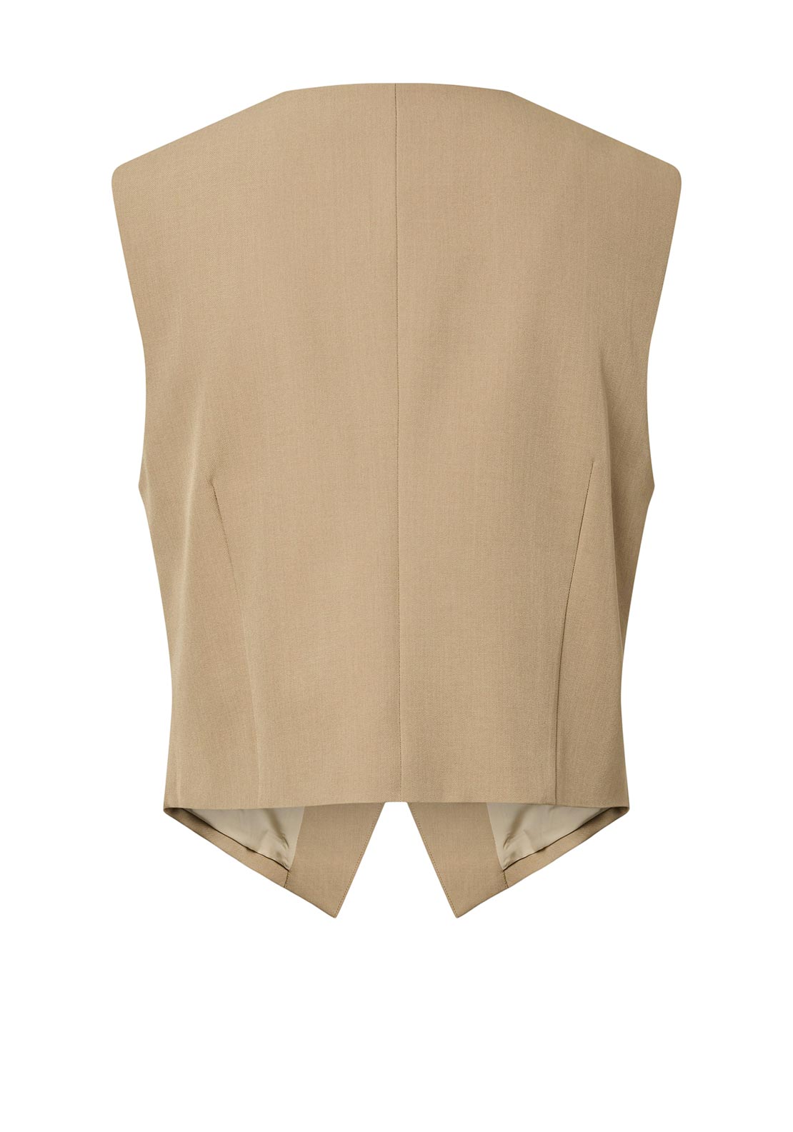 YAS Camia Asymmetric Waistcoat, Beige