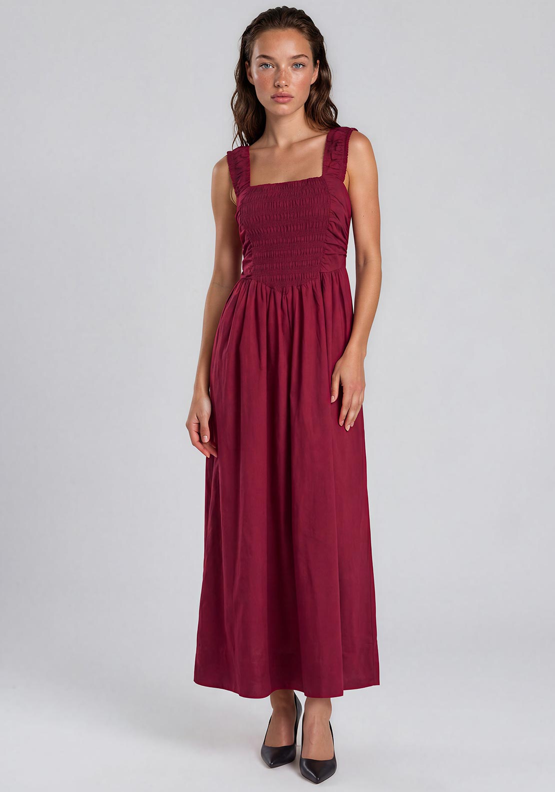 yas bridesmaid dress YAS Bridesmaid satin wrap midi dress in navy