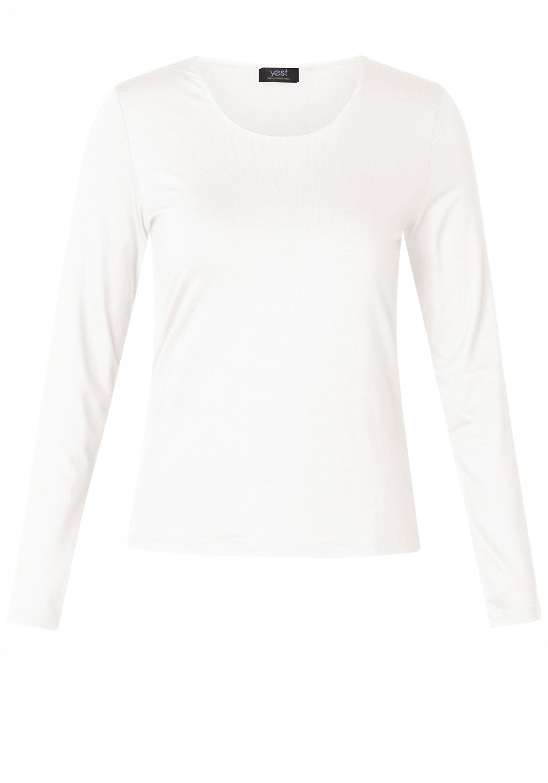 Yest Borghild Long Sleeve Round Neck T-Shirt, White
