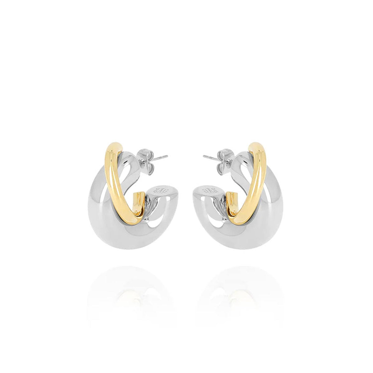 Zag Jewellery Chika Earrings, Silver & Gold