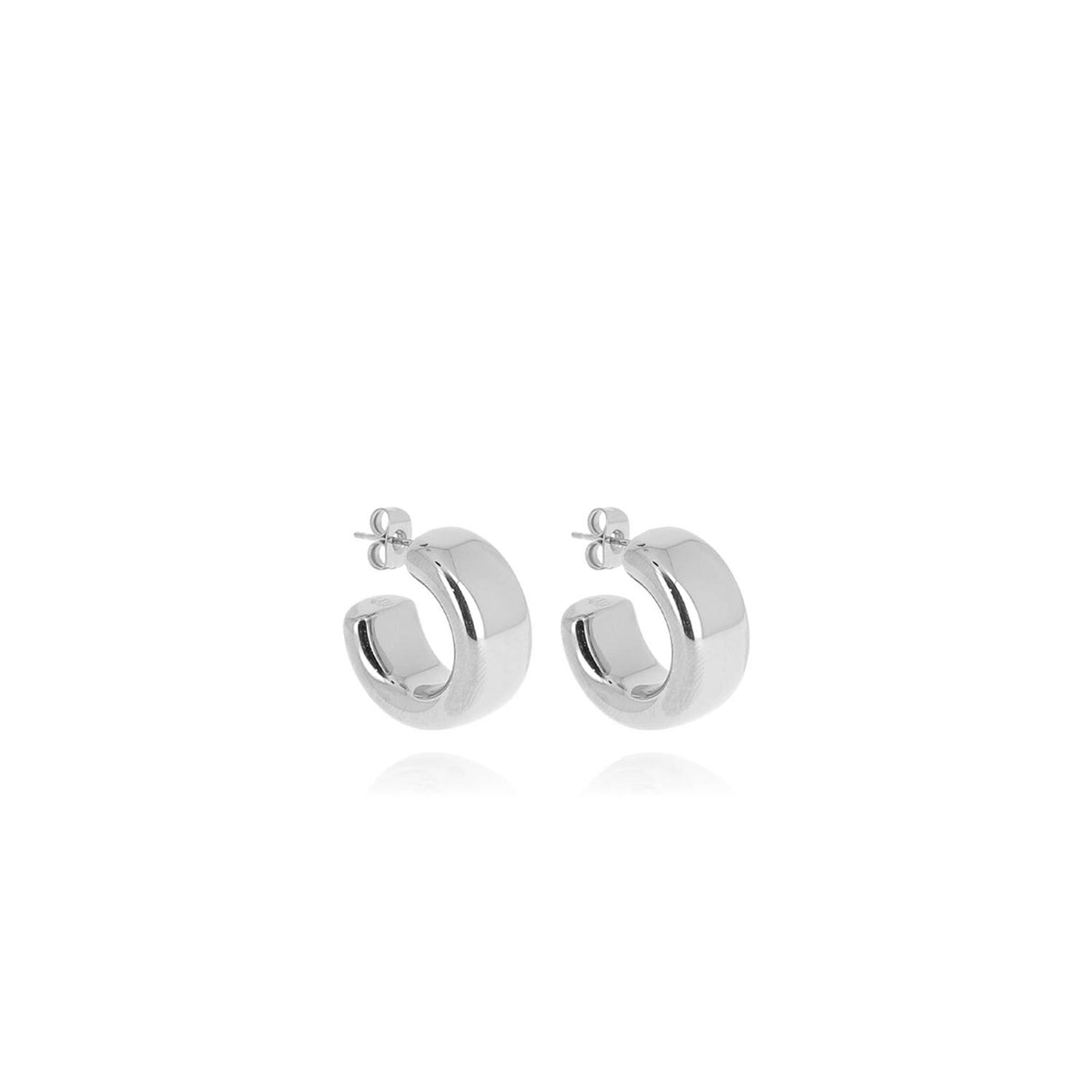 Zag Jewellery Creole Earrings, Silver