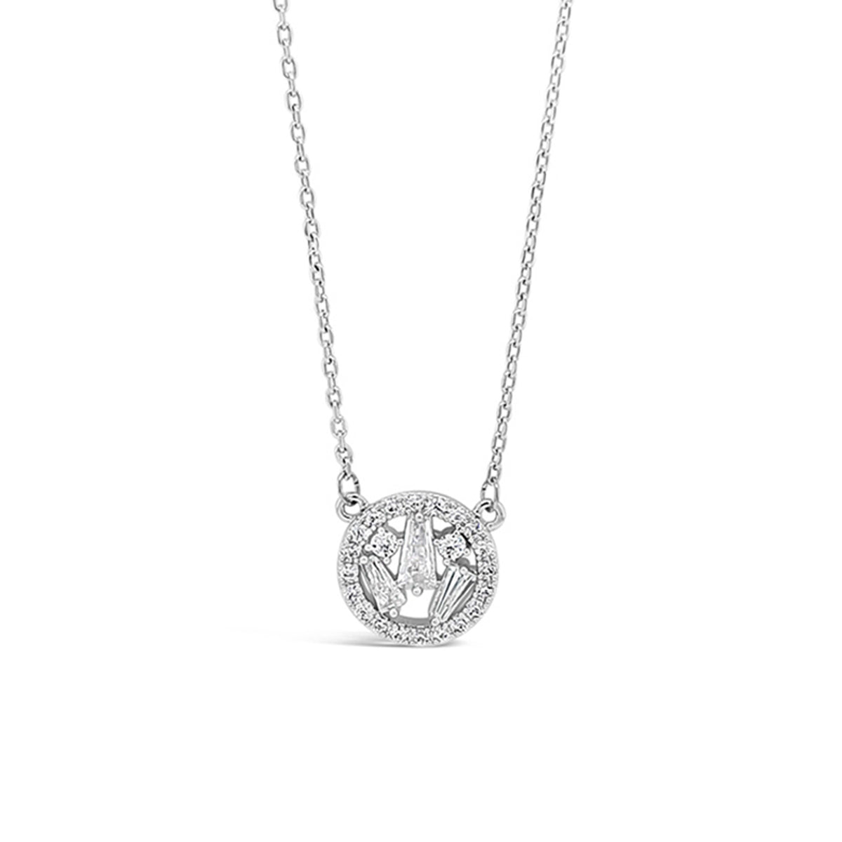 Absolute Silver Diamante Cluster Circle Necklace, JP247SL