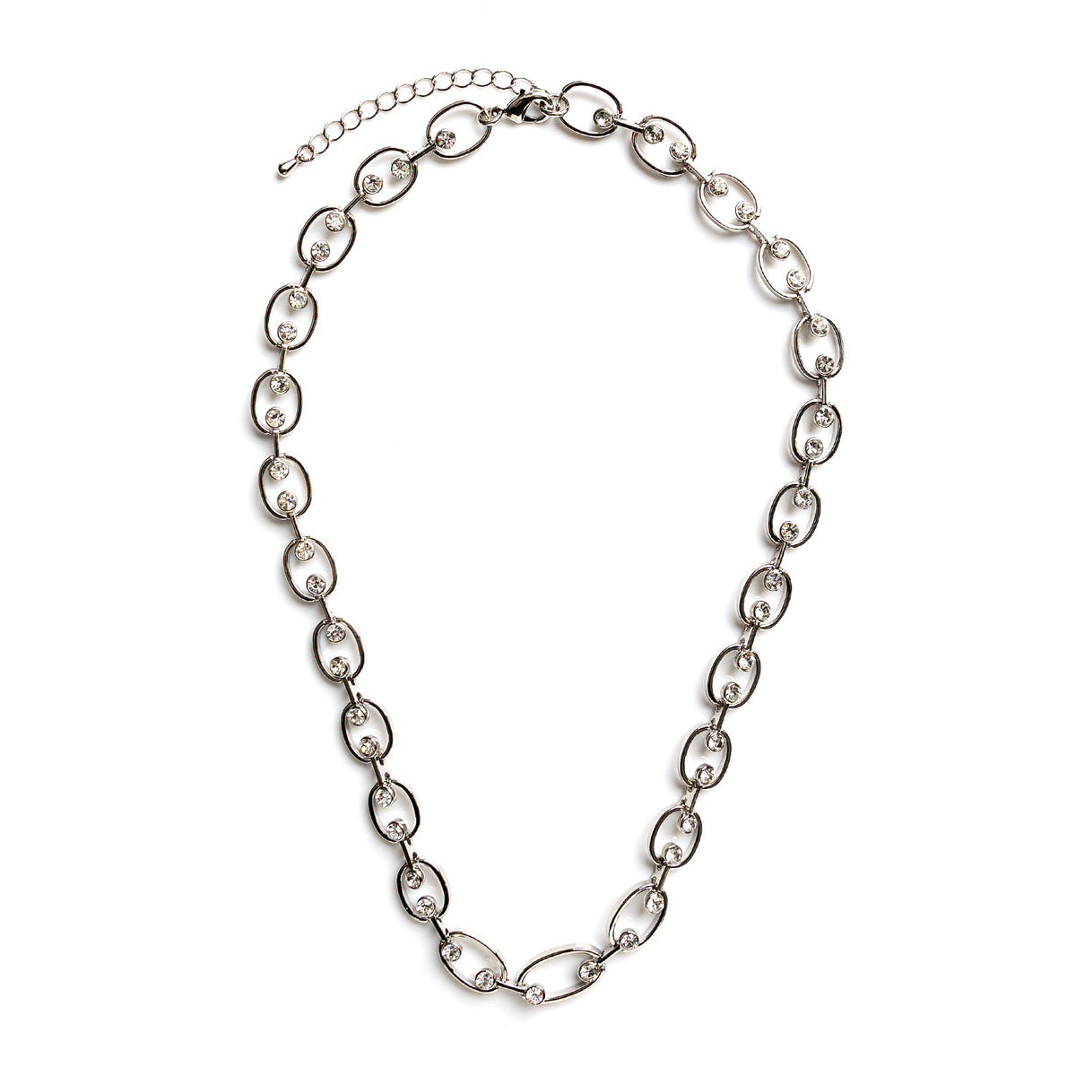 Absolute CZ Loop Necklace, Silver