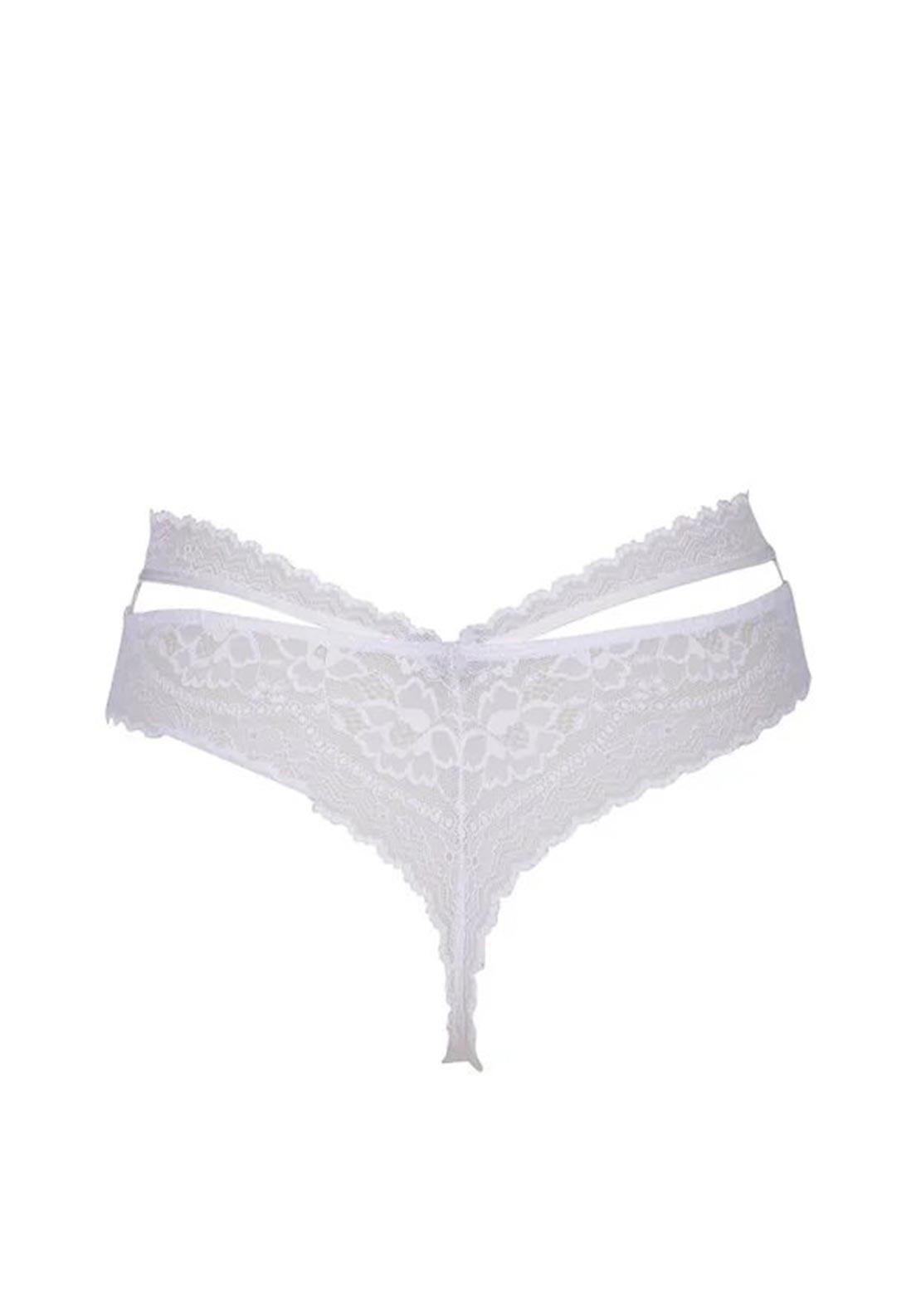 After Eden Meghan Lace String Brief, White