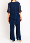 Allison Layered Top & Trousers Two Piece, Navy