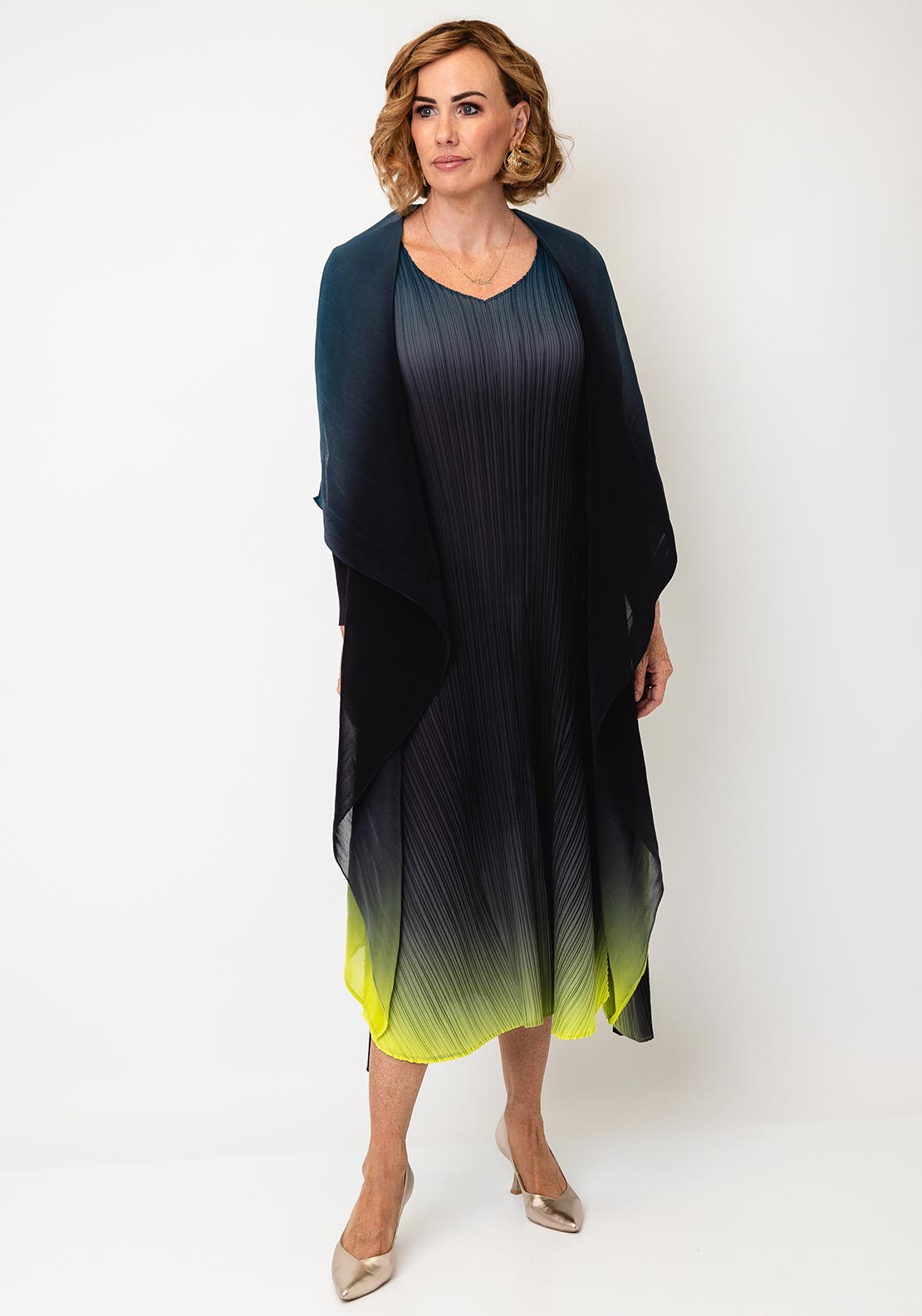 Alquema One Size Long Estrella Dress & Coat Set, Odyssey Green
