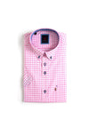 Andre Lombard Gingham Short Sleeve Shirt, Pink