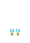 Angela D’Arcy Blue Baby Faceted Earrings, Gold