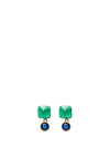 Angela D’Arcy Green Baby Faceted Earrings, Gold