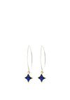 Angela D’Arcy Druzy Star Earrings, Gold & Blue