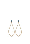 Angela D’Arcy Blue Druzy Teardrop Earrings, Gold