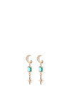 Angela D’Arcy Celestial Emerald Drop Earrings, Gold