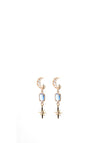 Angela D’Arcy Moon & Star Lilac Faceted Earrings, Gold