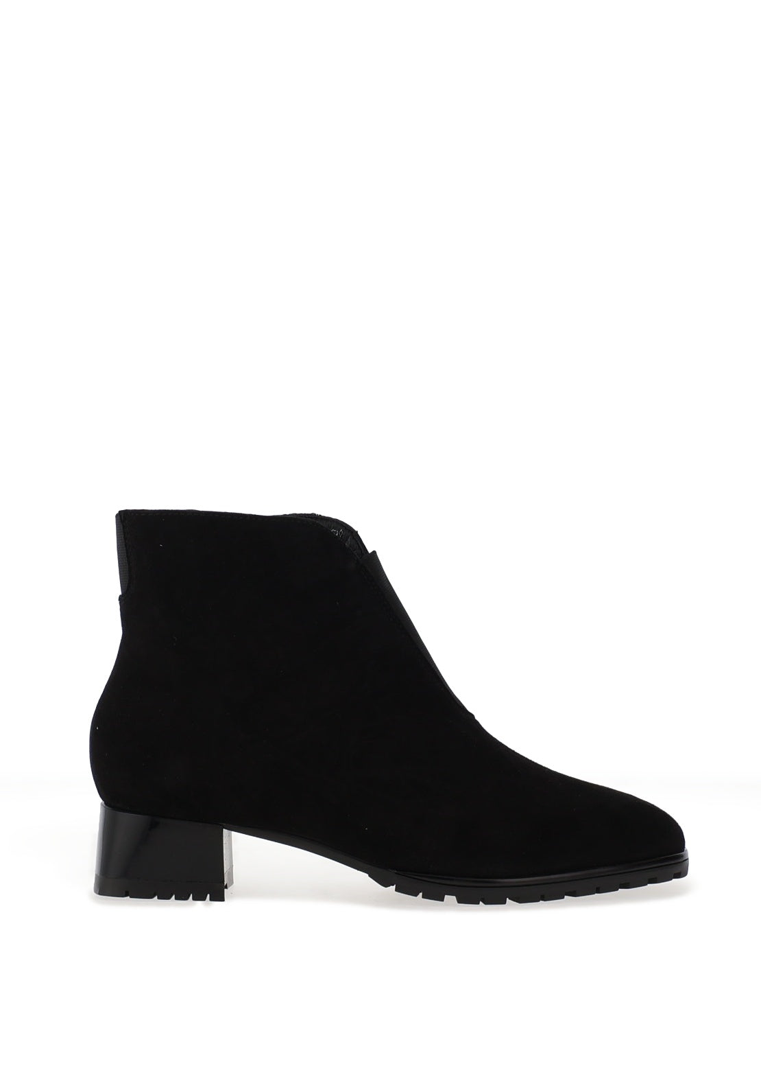 Ara Suede H Fit Block Heel Ankle Boot, Black
