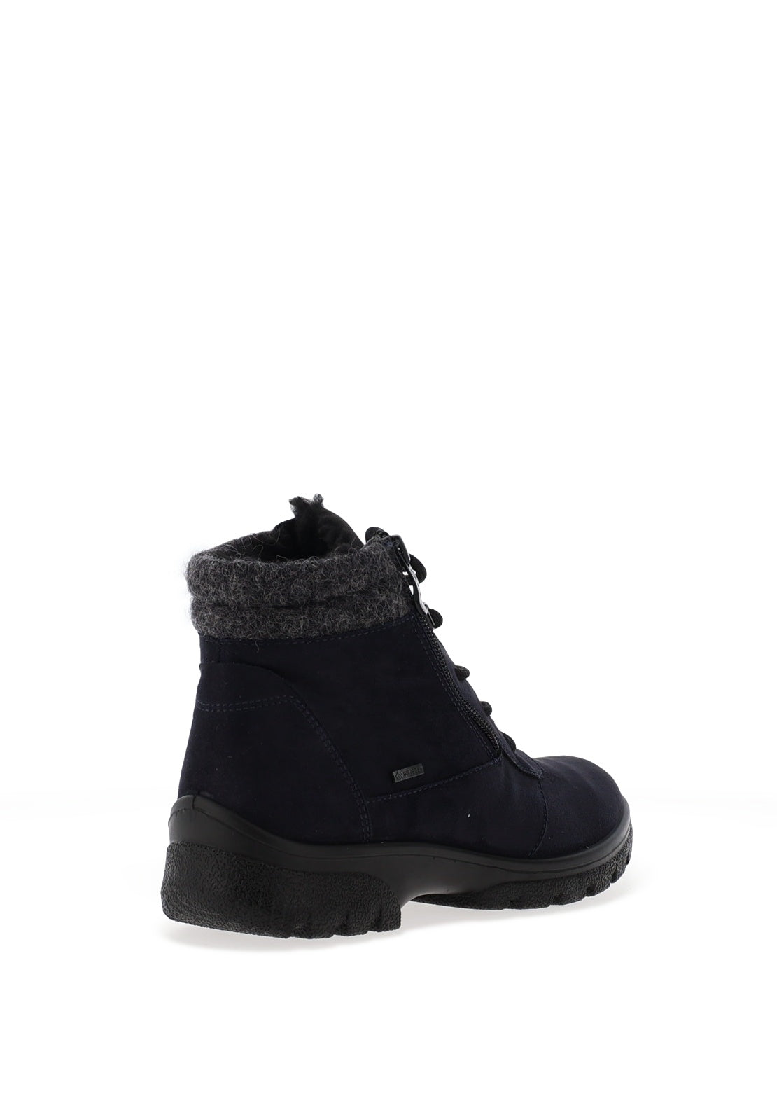 Ara Pebble Wide Fit Fleece Trim Lace Up Boots, Navy