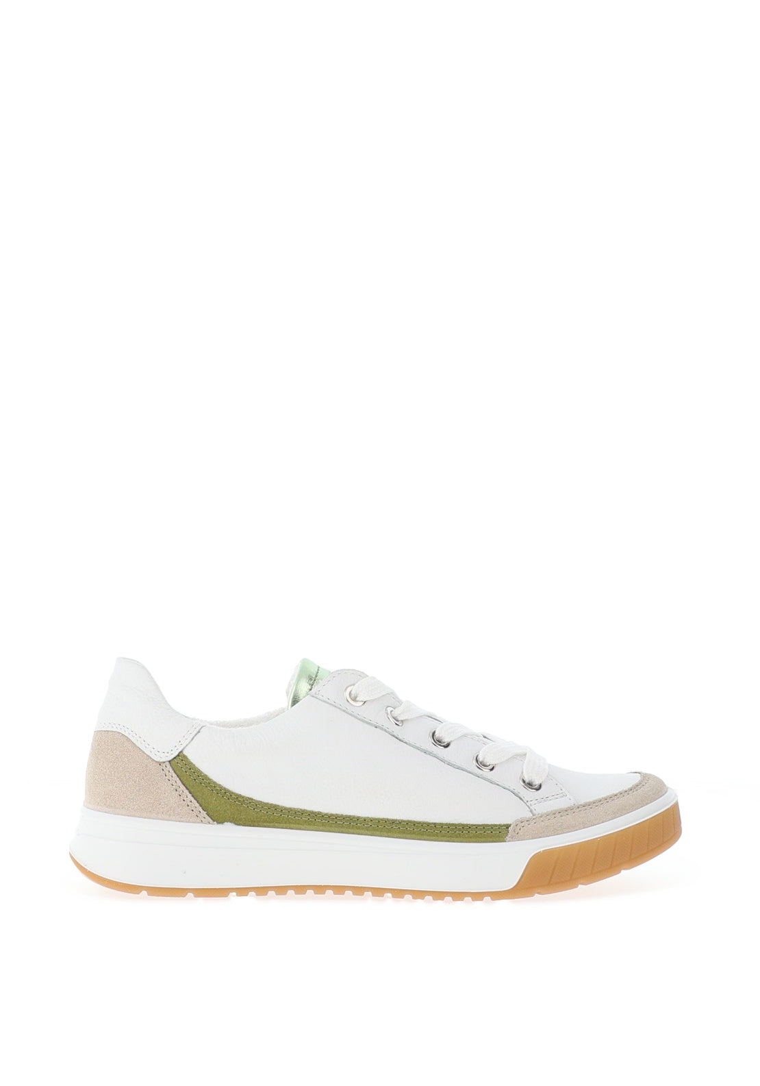Ara Pebble Wide Fit Suede Laced Trainers, White