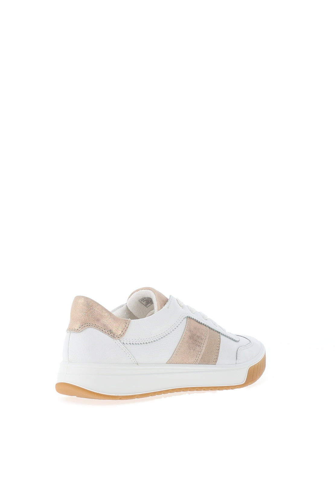 Ara Pebble Wide Fit Shimmering Suede Leather Trainers, White