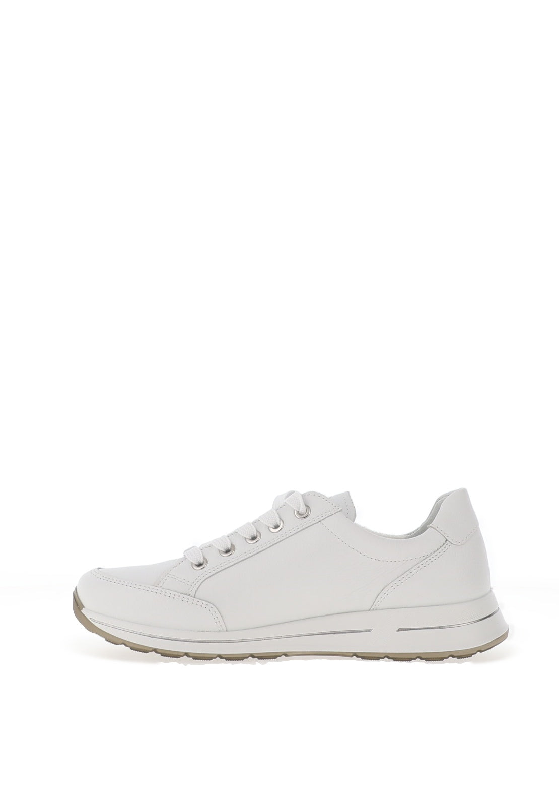 Ara Pebble Wide Fit Suede Laced Trainers, White