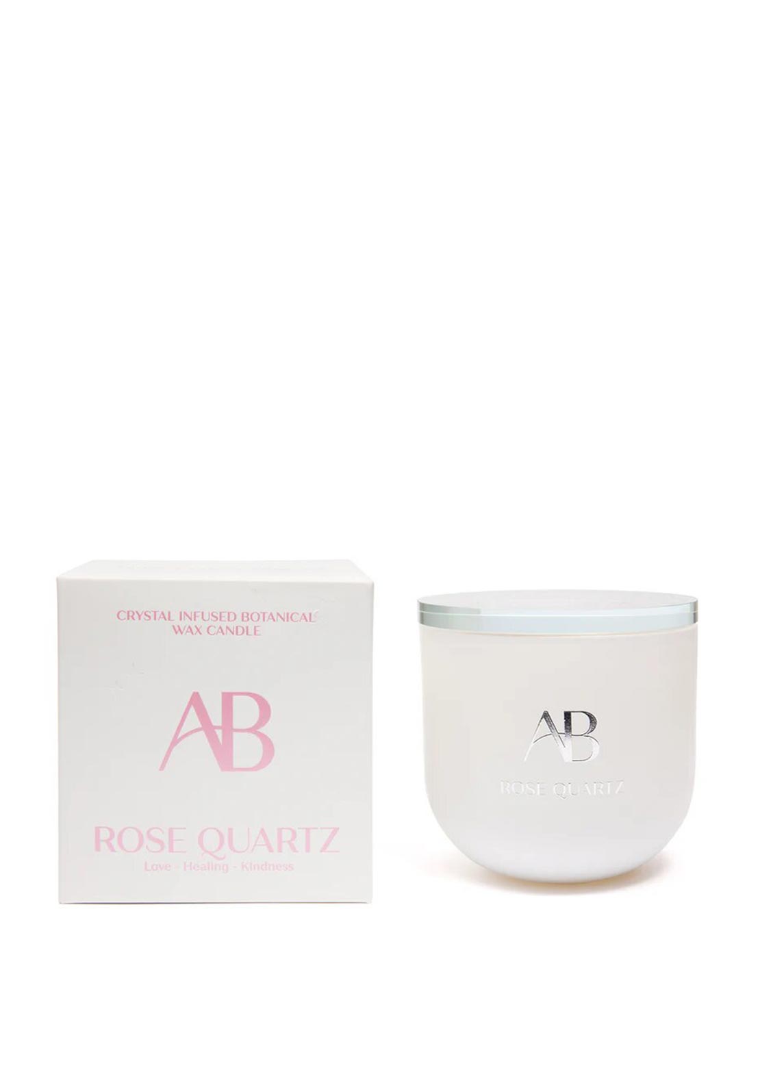Aromabotanical Rose Quartz Crystal Infused Botanical Wax Candle