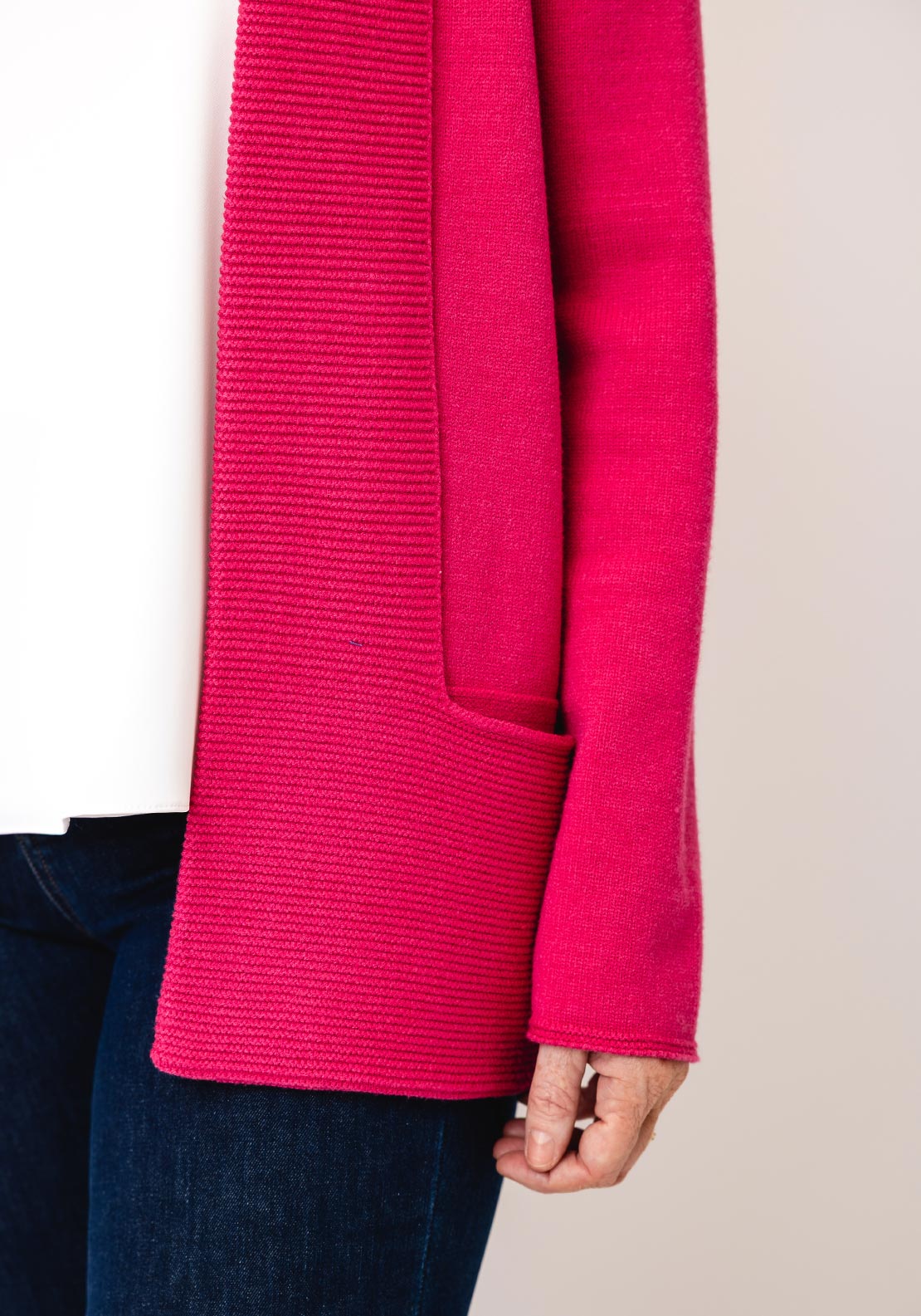Avalon Rib Hem Cardigan, Pink