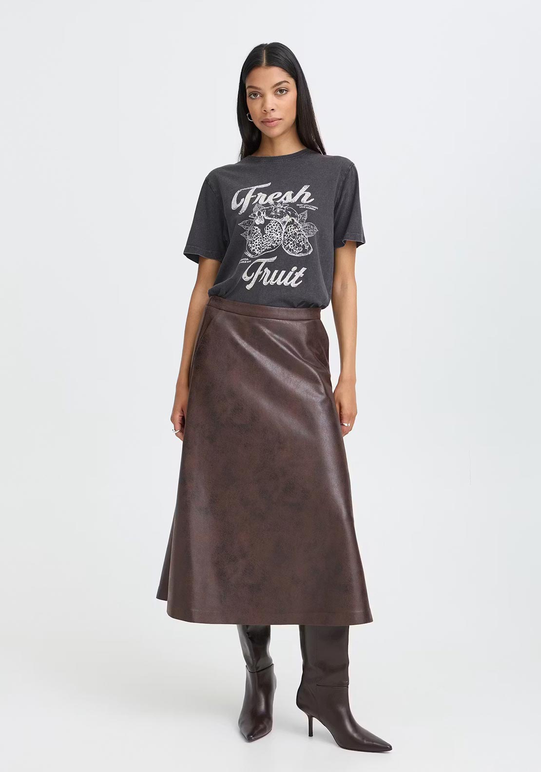 b. Young Solko Fruit Print T-Shirt, Grey