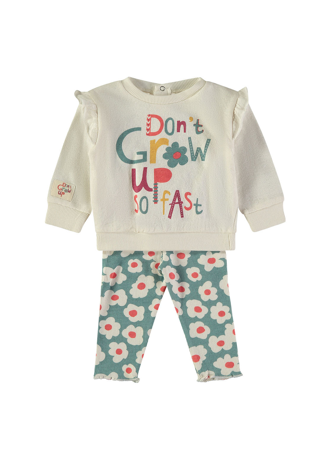 Babybol Baby Girl Floral Sweater and Legging Set, Cream Multi