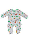 Babybol Baby Boy Print Long Sleeve Sleepsuit, Grey Multi