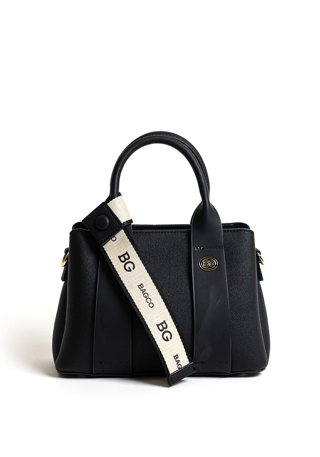 Zen Collection Woven Stripe Mini Grab Bag, Black