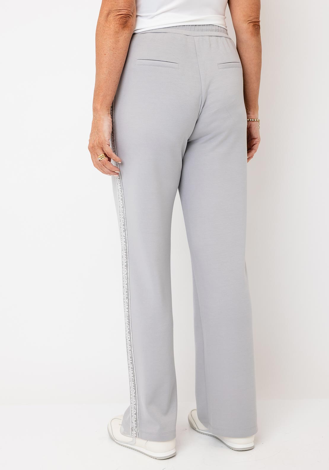 Barbara Lebek Wide Leg Drawstring Joggers, Grey