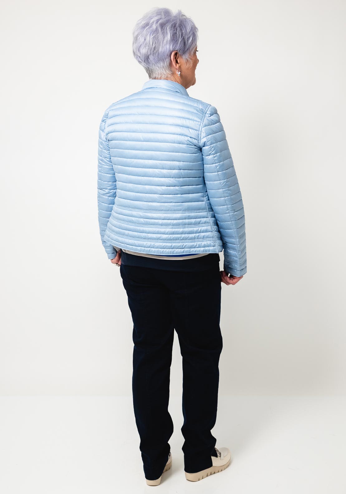Barbara Lebek Reversible Marble Print Padded Jacket, Blue Multi