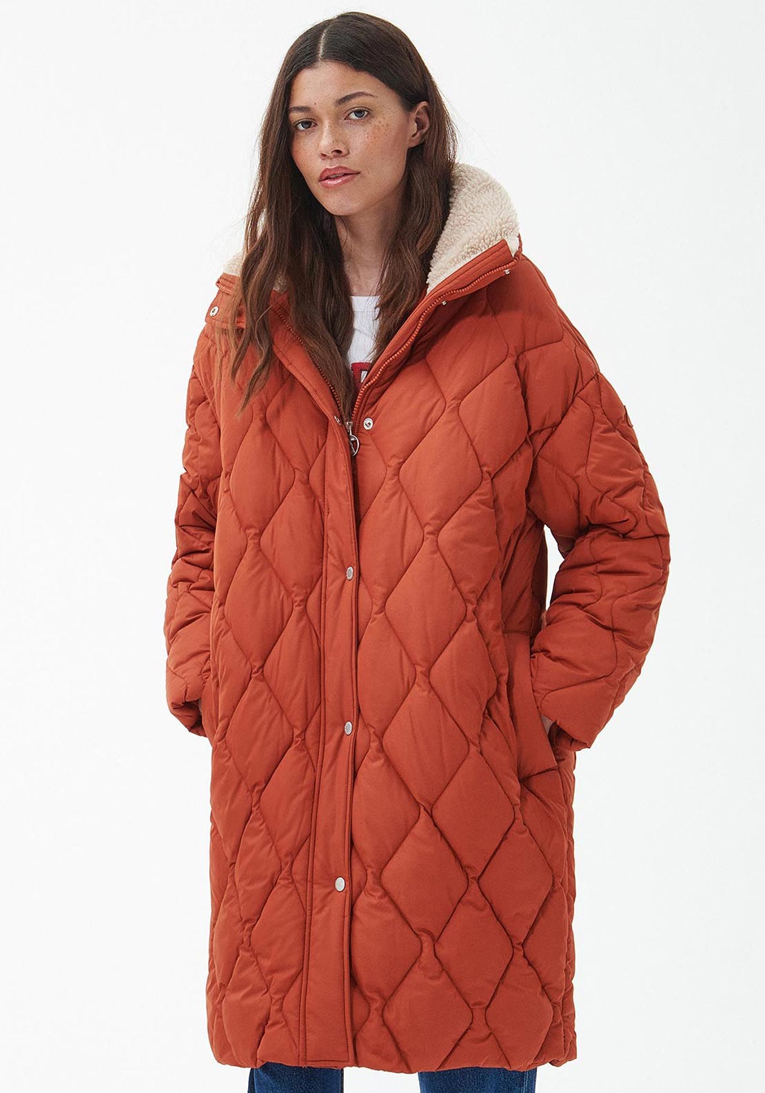 Barbour Womens Samphire Quilted Jacket, Spiced Pumpkin McElhinneys