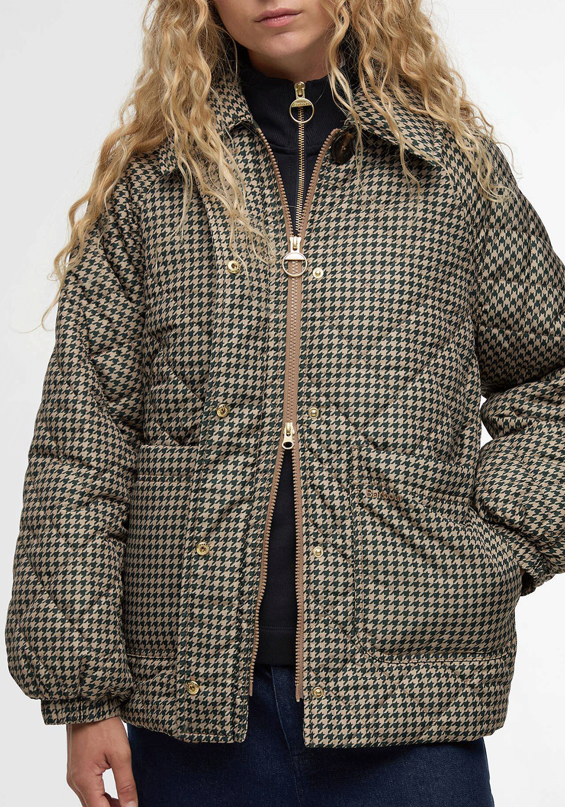 Barbour Womens Laoise Check Quilted Jacket, Green
