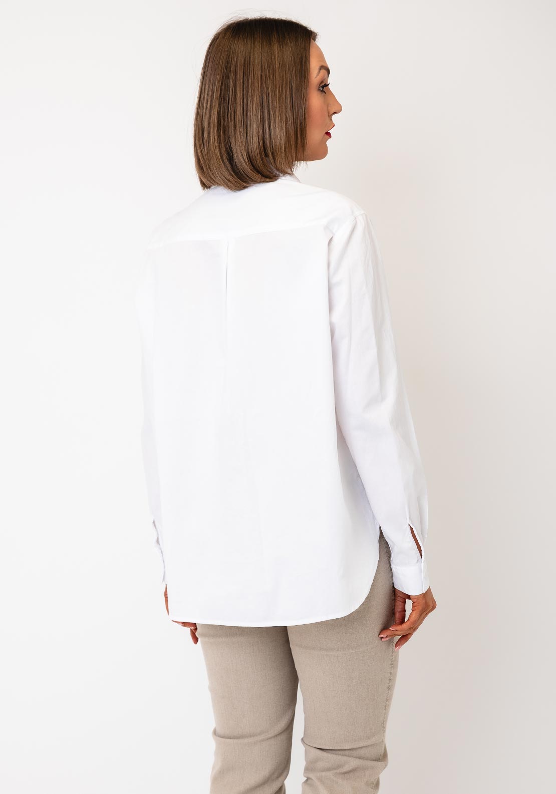 Bariloche Plain Button-Down Shirt, White
