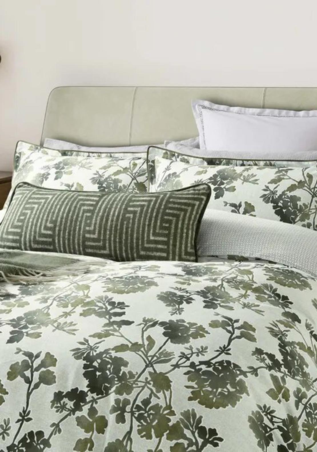 Bedeck Yoko Floral Print Duvet Set, Green