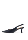 Zen Collection Faux Leather Sling Back Heeled Shoes, Midnight Navy