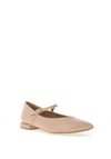 Zen Collection Pebbled Faux Leather Ballet Flats, Nude