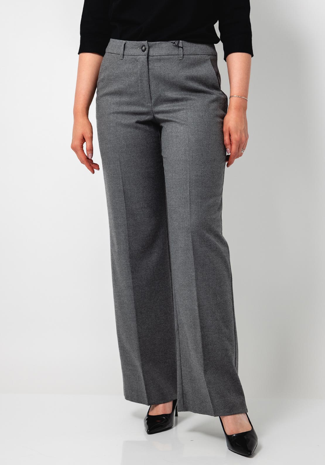 Betty Barclay Nele Wide Leg Trousers, Grey McElhinneys