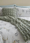 Bianca Home Carved Faux Fur Throw, Sage