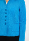 Bianca Joalina High Collar Textured Short Jacker, Blue