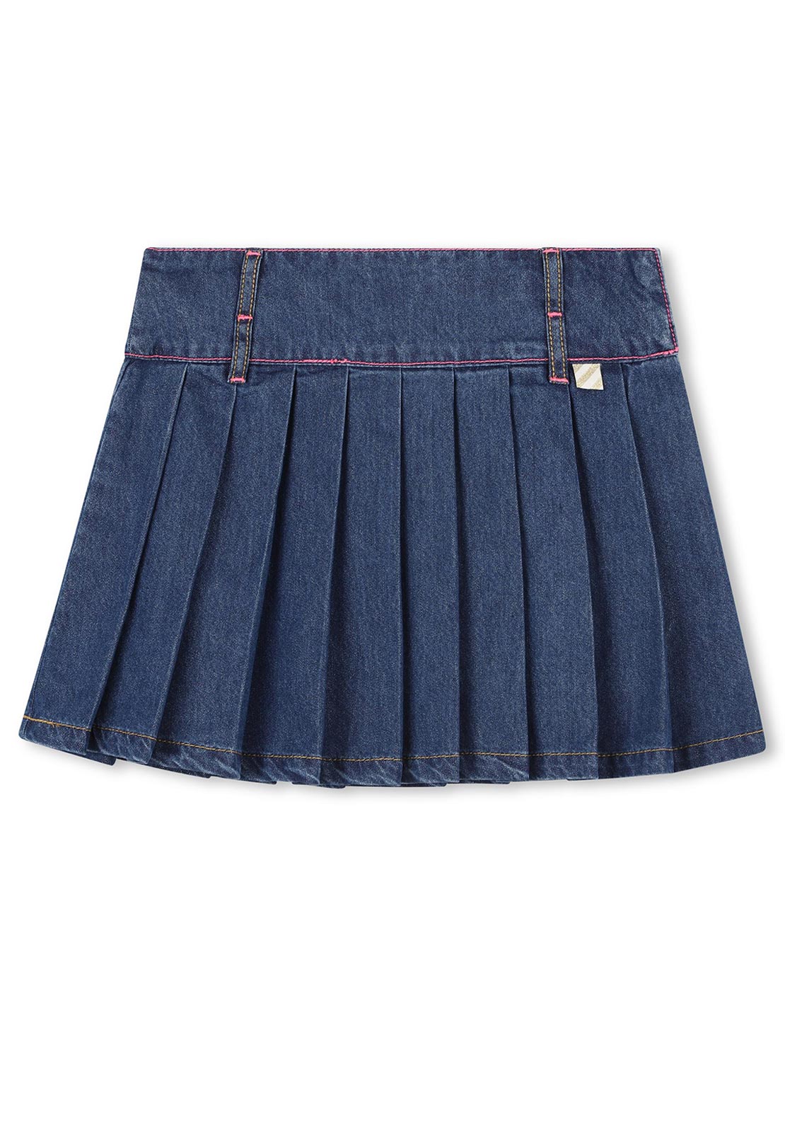 Billieblush Girls Glitter Pleated Denim Skirt, Blue