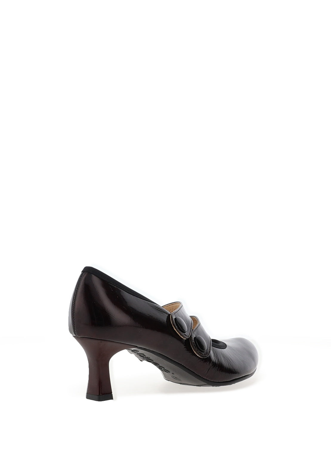 Bioeco by Arka Wide Fit Patent Leather Double Strap Court Heels, Wine