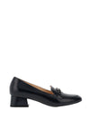 Bioeco by Arka Patent Leather Chain Link Loafers, Navy