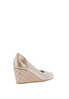 Bioeco By Arka Leather Check Wedge Shoes, Pearl