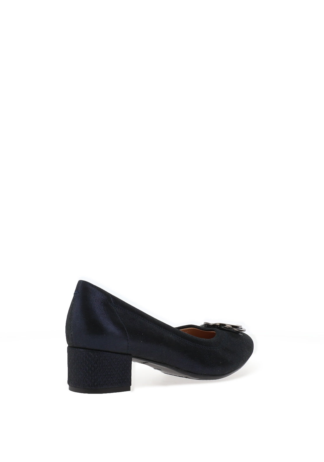 Bioeco by Arka Wide Fit Shimmering Low Block Heel Shoes, Navy