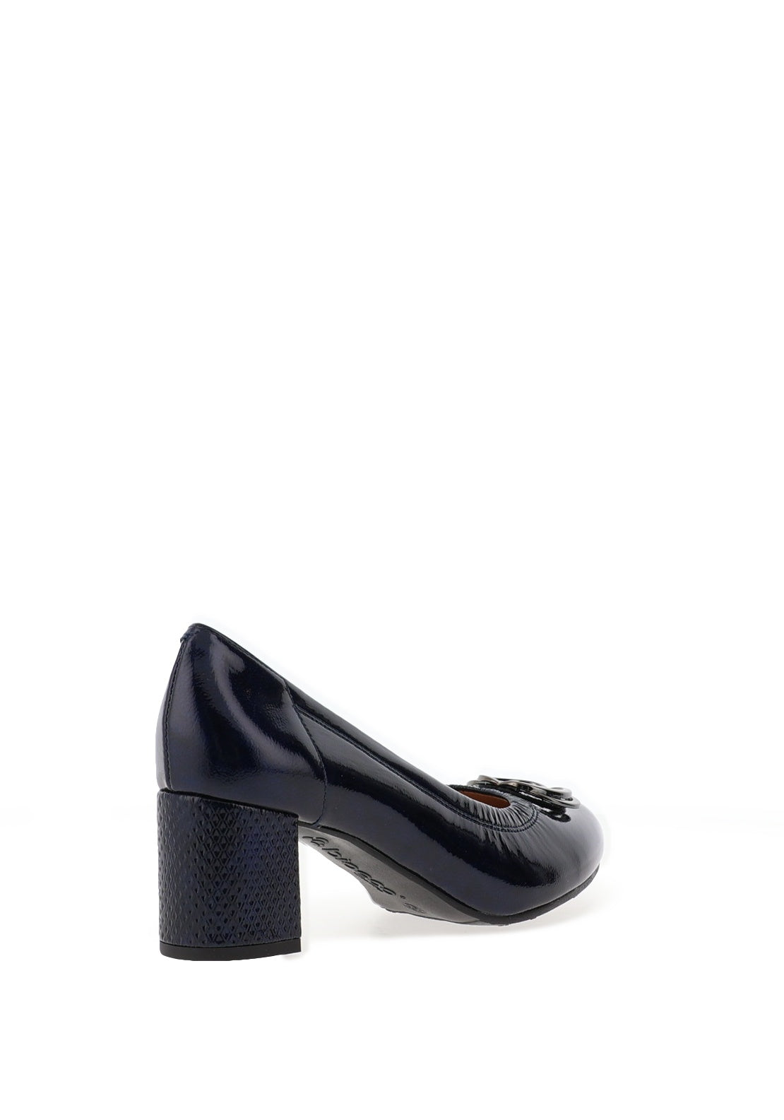 Bioeco by Arka Wide Fit Patent Brooch Detail Heeled Pumps, Navy