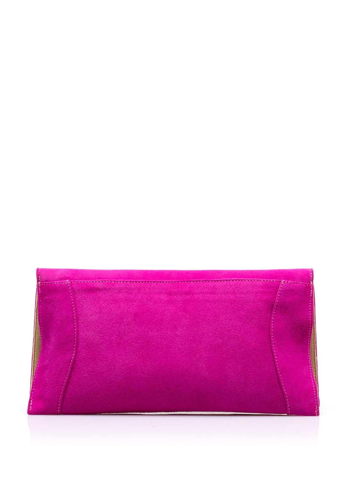 Bioeco by Arka Leather Suede Clutch Bag, Pink