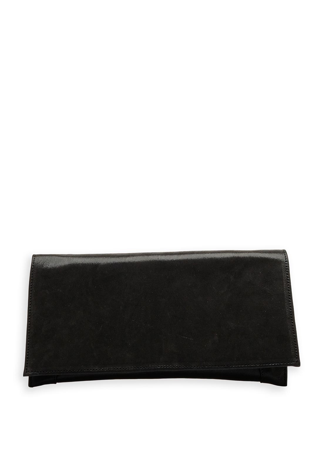 Bioeco by Arka Suede Shimmer Clutch Bag, Black